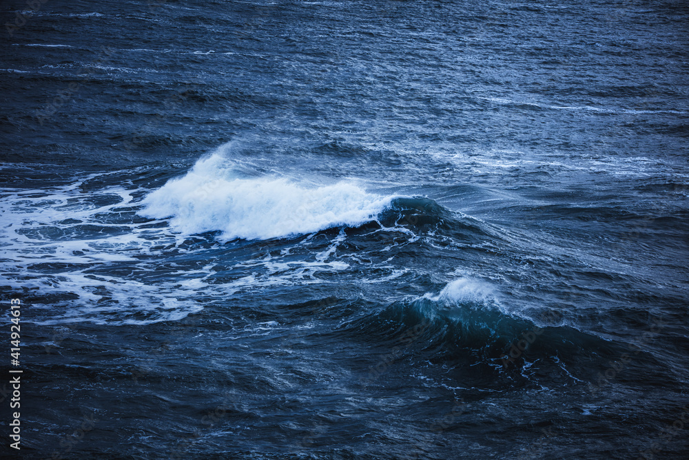 Waves in the ocean, Gatklettur, Iceland, North Atlantic Ocean