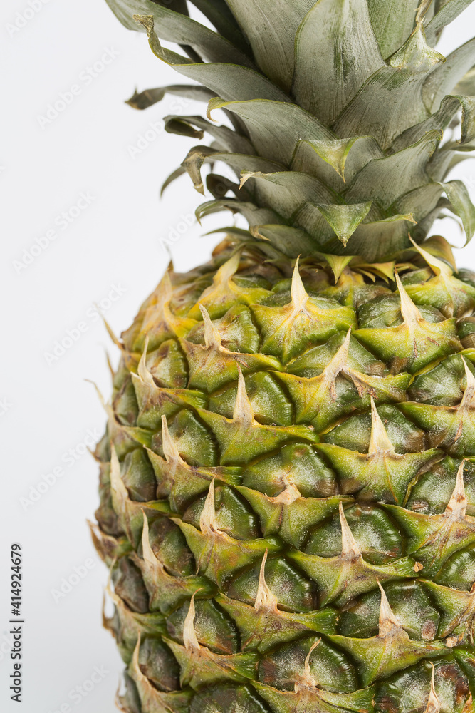Whole one pineapple in studio