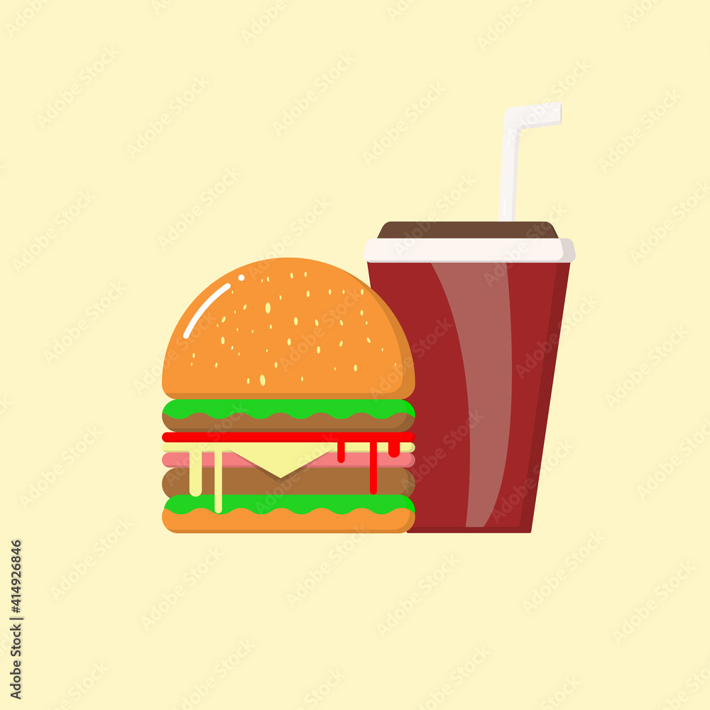 hamburger, Drinking glass, fast food icons hamburger, Drinking glass, fast food icons