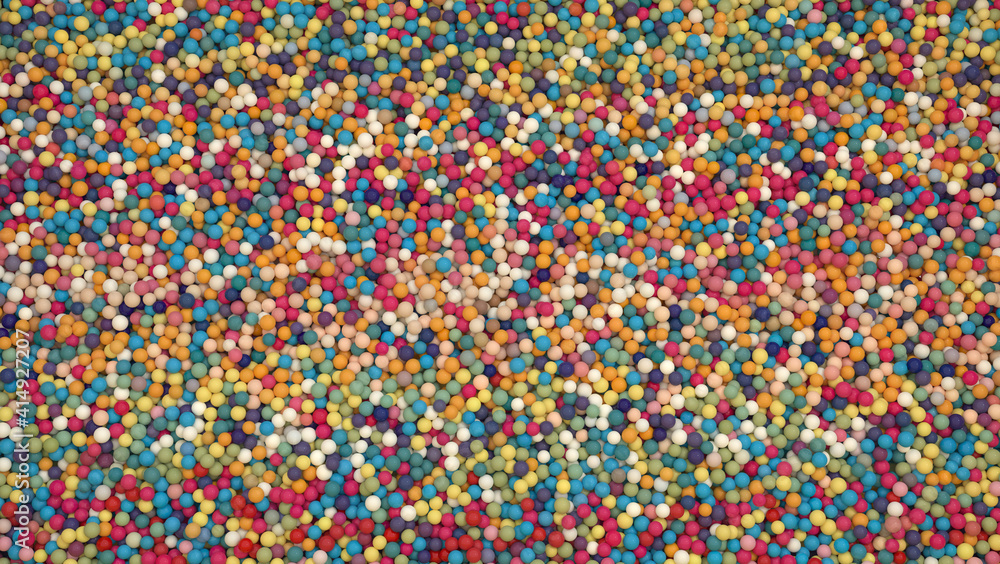 Abstract multicolored background with thousands of small balls