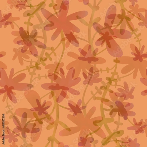 Yellow floral endless pattern. Tropical yellow flowers. For kids, textiles, fabrics, clothing, packaging, paper, decoration.
