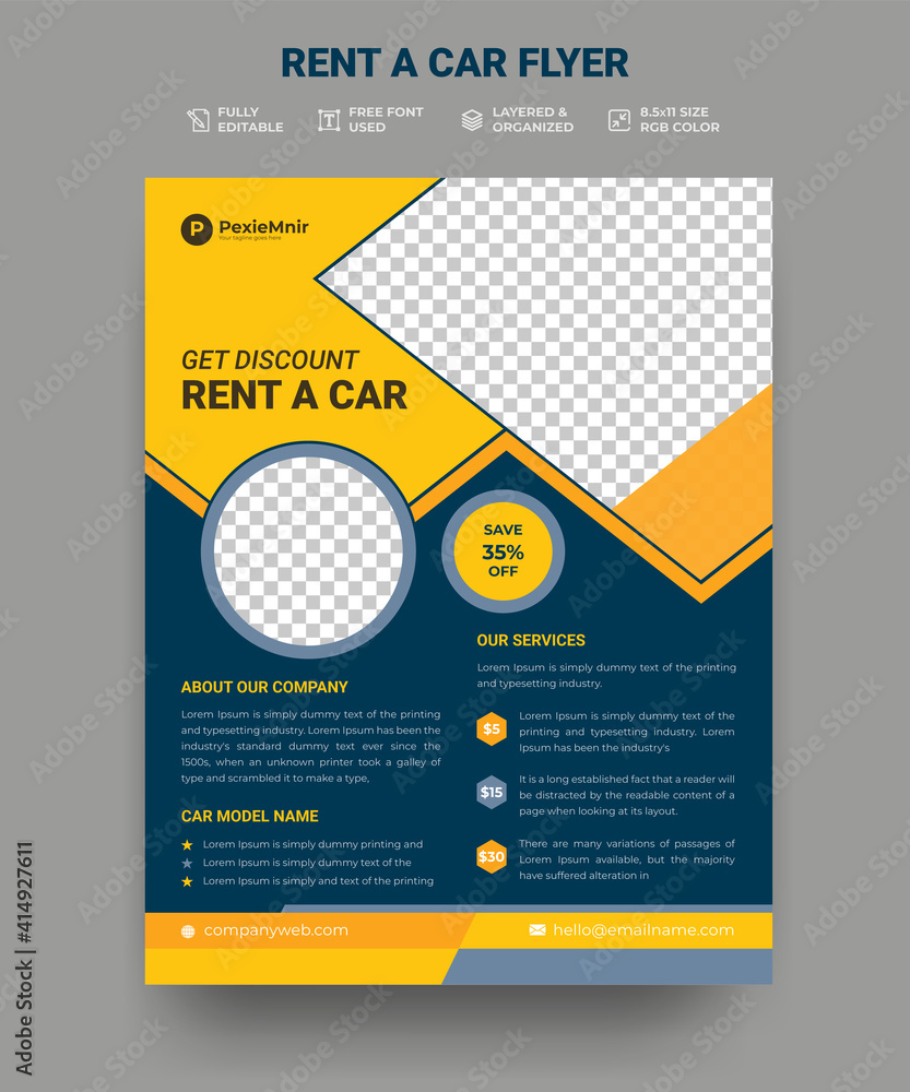 Car Rent Business flyer template Car Rent Business flyer template