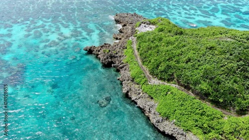 Aerial seascapes of Miyakojima to Okinawa Island in Japan. Tourism and Tropical photo