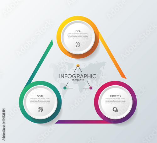Presentation business infographic template with 3 step