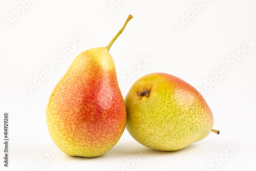 Yellow and red pears in studio 