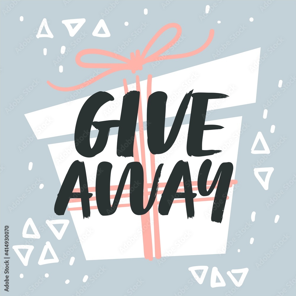 Fototapeta premium Giveaway label with present for followers in media