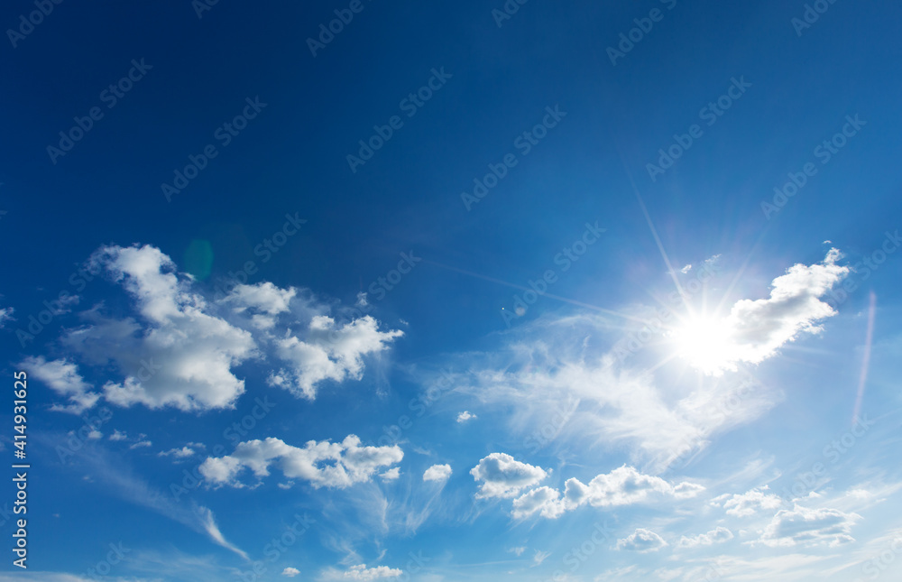 Blue sky background with tiny clouds. fluffy clouds in the sky. Background summer sky Blue sky background with tiny clouds. fluffy clouds in the sky. Background summer sky