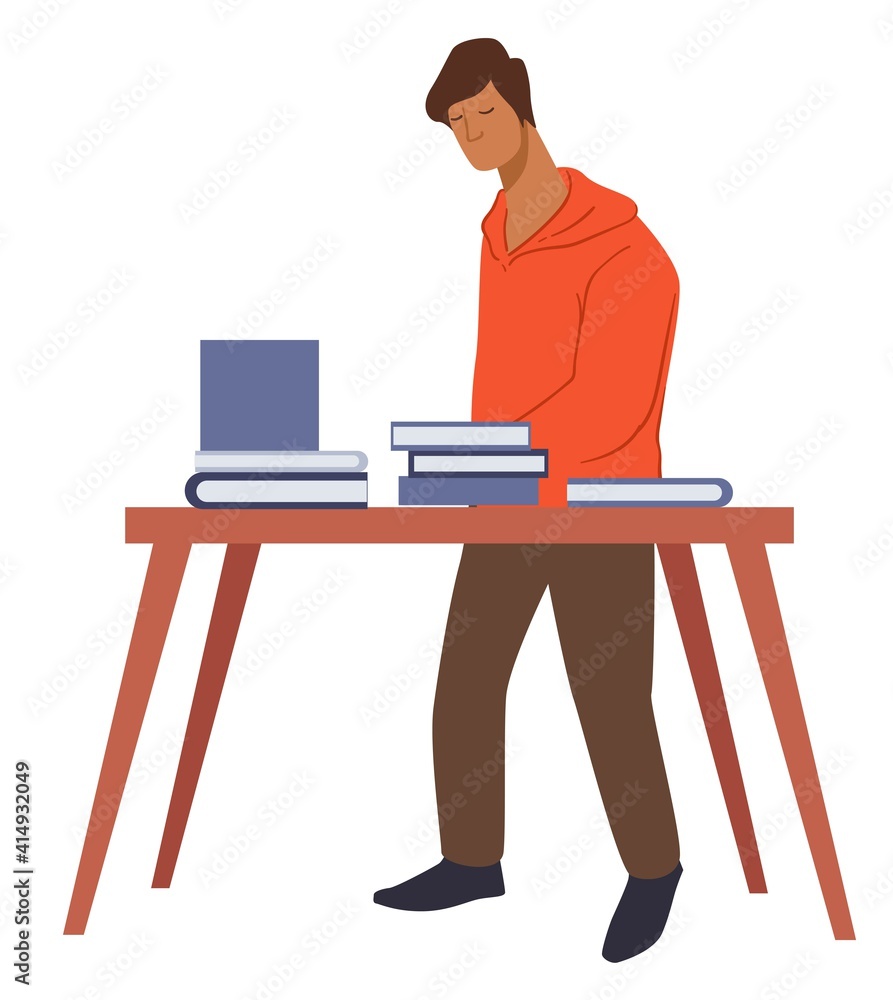 Bookstore or library, market with books volumes Bookstore or library, market with books volumes