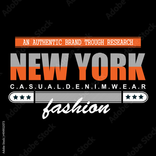 USA new york city denim typography t-shirt design