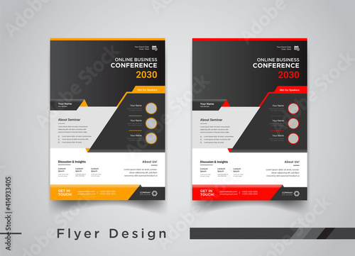 Business conference flyer poster template design for promotion 	