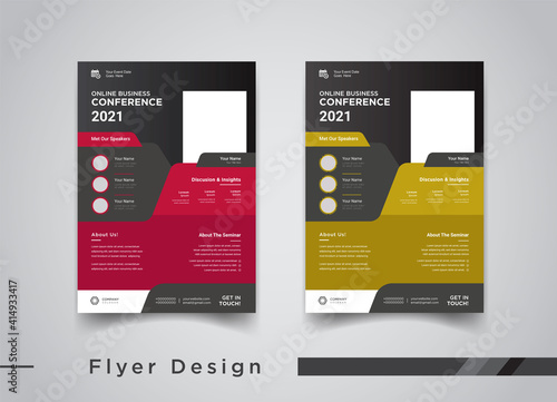Business conference flyer poster template design for promotion 	