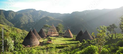 A calm traditional village at WaeRebo Flores East Nusa Tenggara Indonesia photo