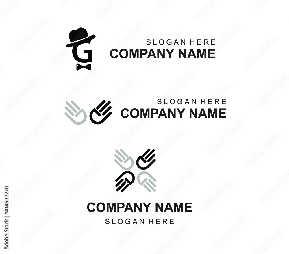 set logo letter g for business set logo letter g for business