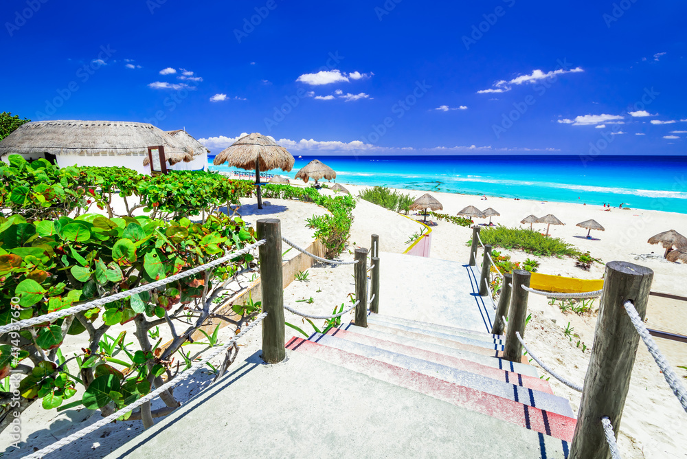 Cancun, Yucatan Peninsula in Mexico - Carribean Sea beach