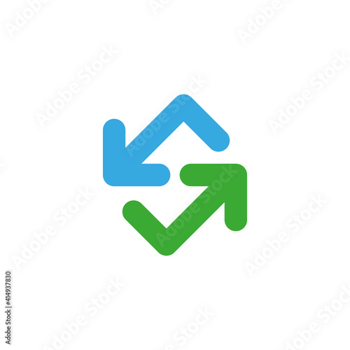 Square shaped arrow signs. Vector symbol