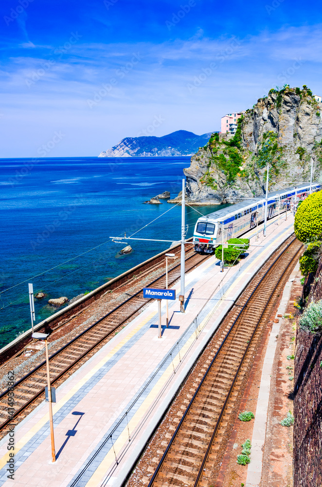 Manarola, Italy - Train station in Cinque Terre