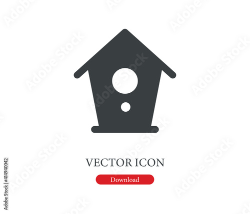 birdhouse vector icon. Editable stroke. Symbol in Line Art Style for Design, Presentation, Website or Apps Elements, Logo. Pixel vector graphics - Vector