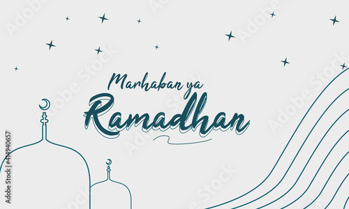 ramadan kareem islamic banner design. Ramadan Kareem vector card with 3d golden metal crescent, hanging stars, dome, crescent moon, Lantern Arabic style arch with traditional pattern.