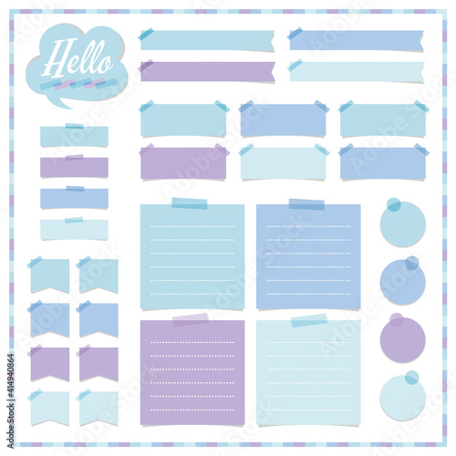 A collection of colorful pastel labels.　Perfect for websites and blogs. White background