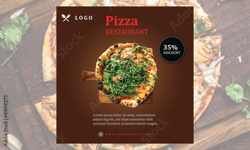 Pizza Resturant Big Discount Social Media Banner Template Design