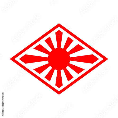 Japanese imperial navy flag isolated vector design. Abstract japanese flag for decoration design. Sunshine vector background. Vintage sunburst.