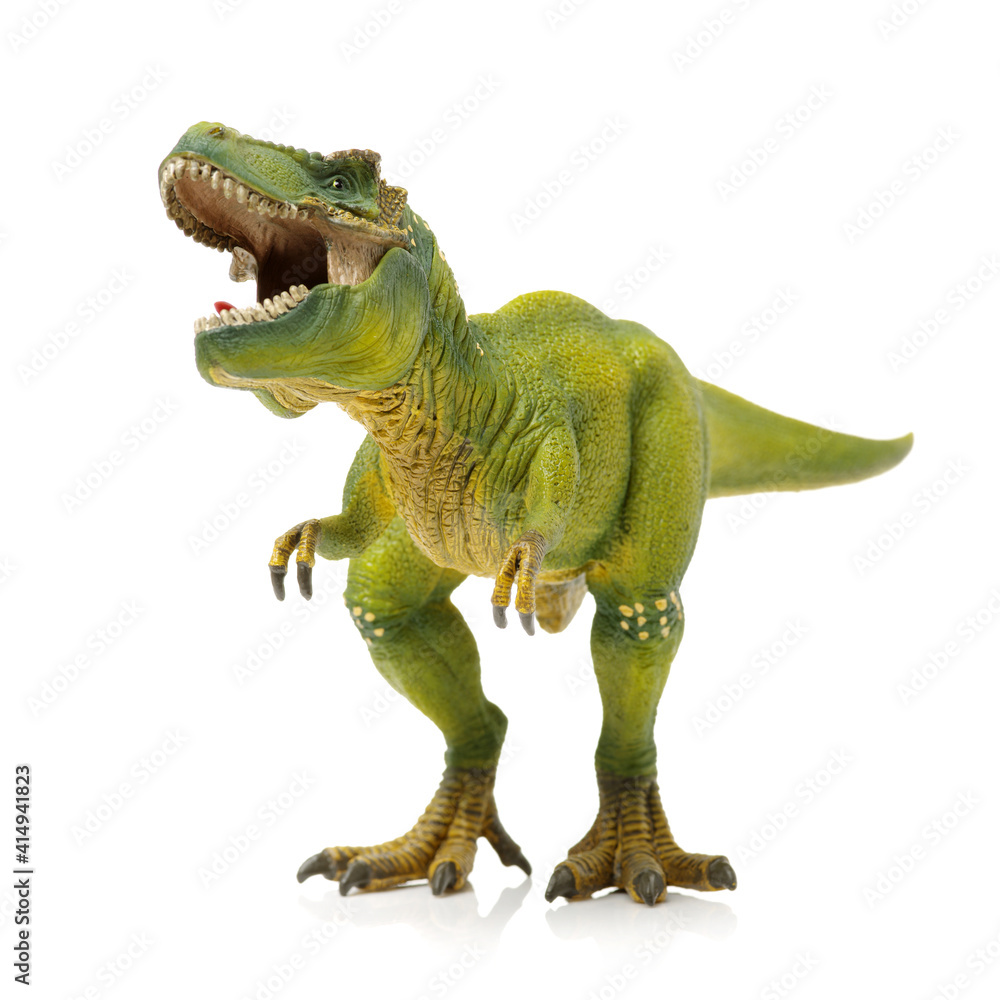 Fototapeta premium dinosaurs toys on white background