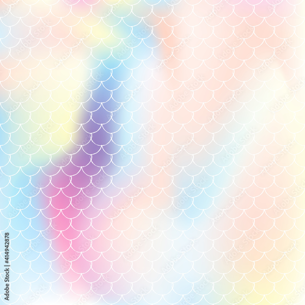 Holographic scale background with gradient mermaid. Holographic scale background with gradient mermaid.
