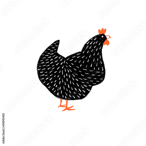 Illustrated back hen