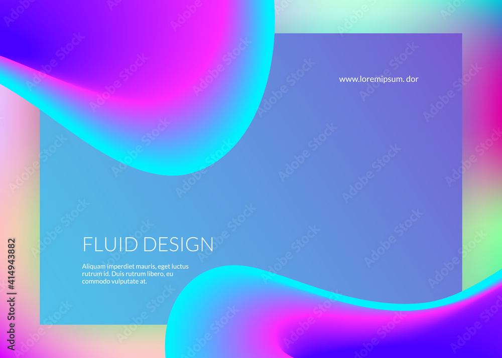 Landing page with liquid dynamic elements and fluid shapes.