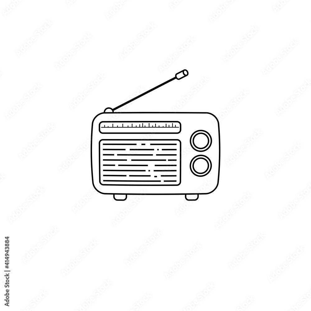 Fototapeta premium Illustration of an old-school antenna radio. Vector