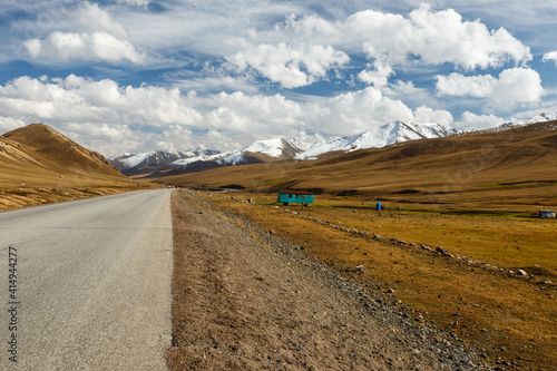 The road to the Ala Bel pass, Bishkek Osh highway M41, Chuy Region in Kyrgyzstan