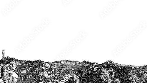 Abstract vintage woodcut printing physical geography foreground stock