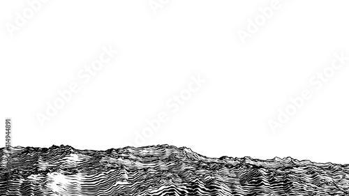 Abstract vintage woodcut printing physical geography foreground stock