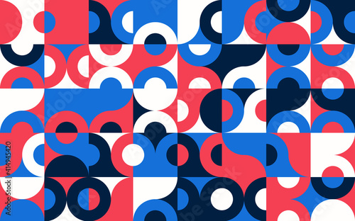 Simple geometric vector pattern. Bright color palette.