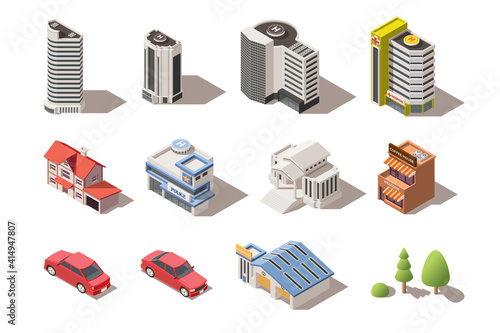 Modern City Elements Set