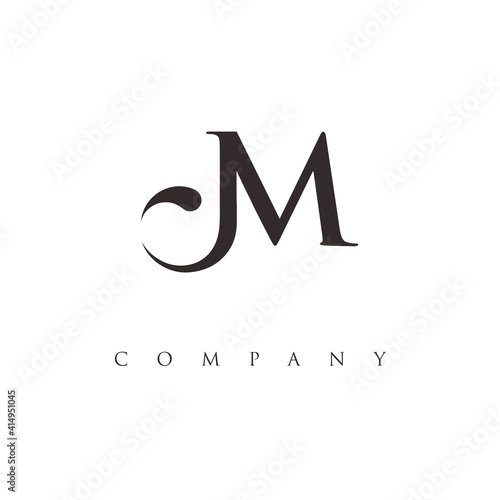 monogram JM logo design vector