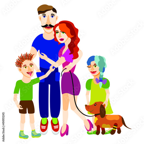 Vector isolated illustration of family