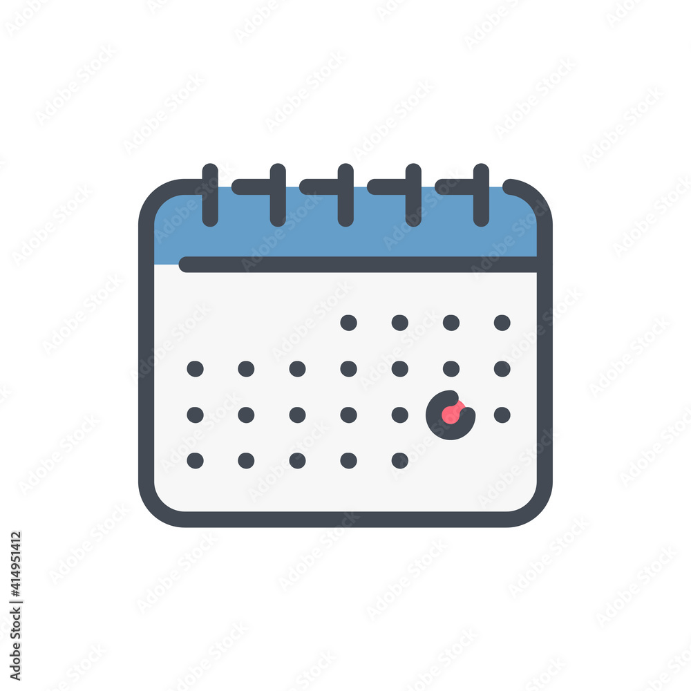 Calendar and Schedule color line icon. Month, Date and Appointment vector outline colorful sign.