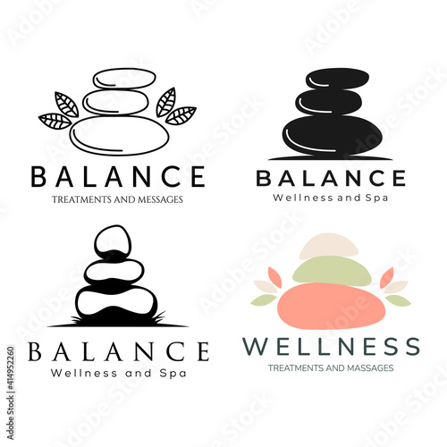 stone wellness balance set collection icon logo vector template illustration design