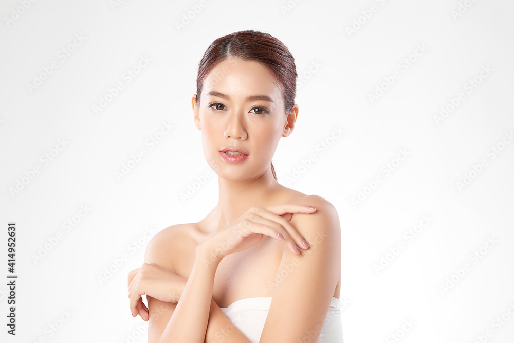Beautiful young asian woman with clean fresh skin on white background, Face care, Facial treatment, Cosmetology, beauty and spa, Asian women portrait Beautiful young asian woman with clean fresh skin on white background, Face care, Facial treatment, Cosmetology, beauty and spa, Asian women portrait