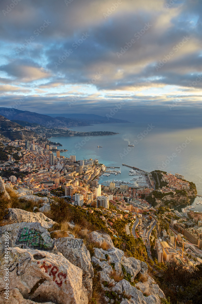 Φωτογραφία View of Montecarlo from the Tete de Chien, Principality of Monaco