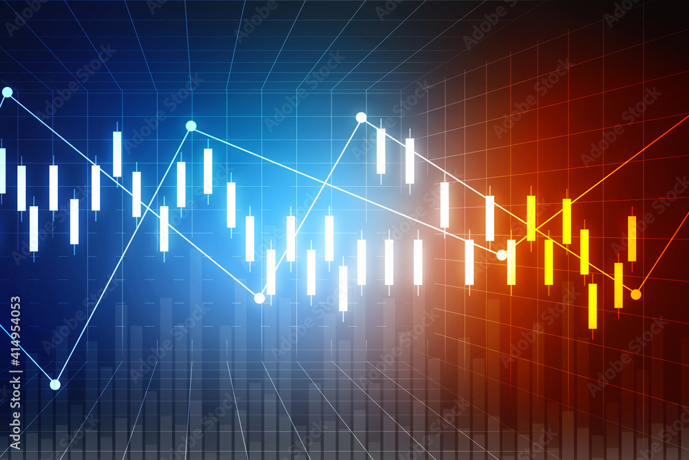 2d rendering Stock market online business concept. business Graph 2d rendering Stock market online business concept. business Graph