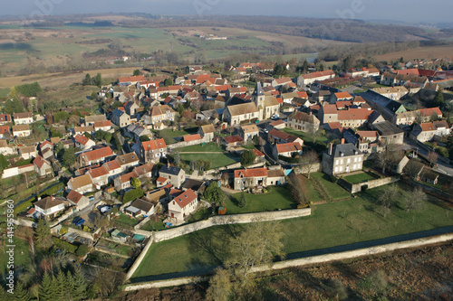 Omerville old town seen from the sky in Val-d Oise department  France