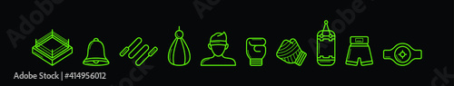 set of muaythai cartoon icon design template with various models. vector illustration isolated on black background