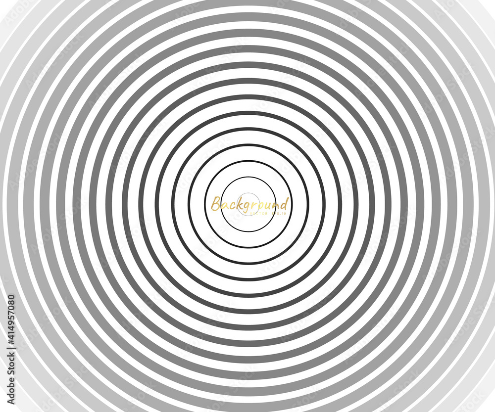 Fototapeta premium Abstract circle pattern black and white color ring. Abstract vector illustration for sound wave, Monochrome graphic.