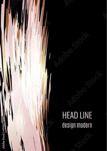 Abstract background with brush strokes for books  magazines  catalogs. Pink gold. Vector