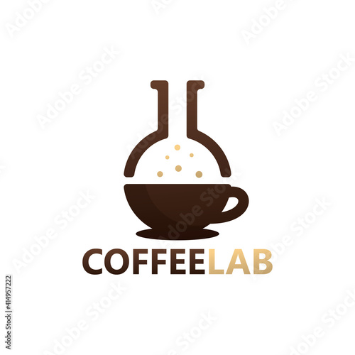 Coffee lab logo template design