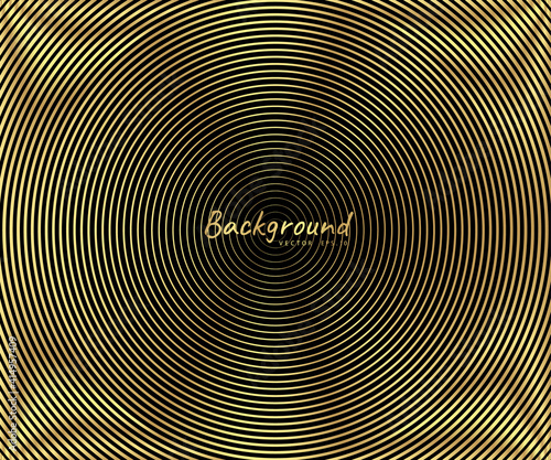 Gold luxurious circle pattern with golden wave lines over. Abstract background, vector illustration