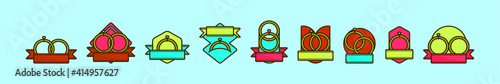 set of marry me cartoon icon design template with various models. vector illustration isolated on blue background
