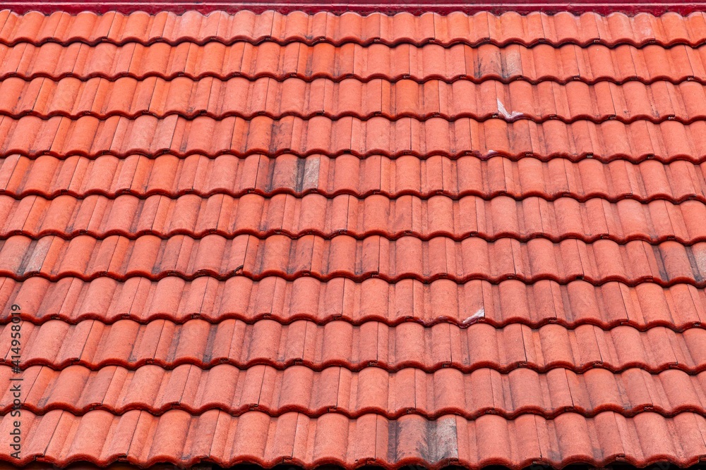 Clay tile roof at Thai temple pattern and background seamless